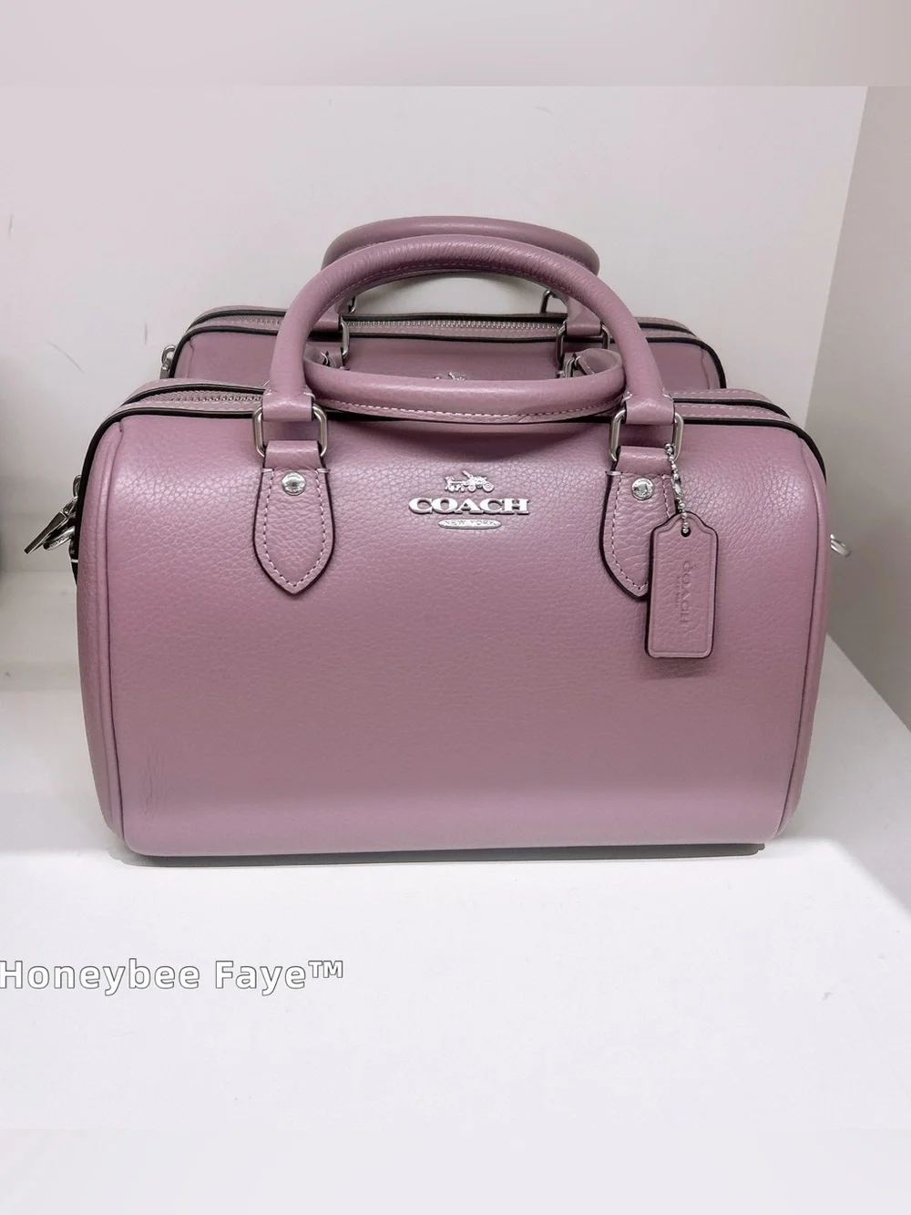COACH Pink Leather Satchel Messenger Bag